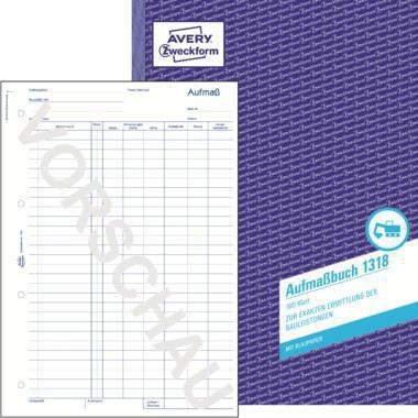 Aufmaßbuch Avery Zweckform DIN A4 nicht selbstdurchschreibend 100 Bl AVERY ZWECKFORM