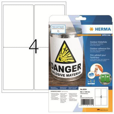 Folienetikett HERMA 991 x 139 mm (B x H) weiß 40 Etik/Pack HERMA