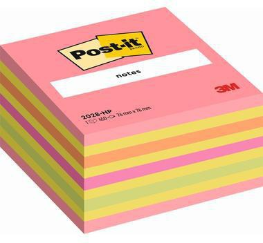 Haftnotizwürfel Post-it® 76 x 45 x 76 mm (B x H x T) guavapink neongelb vitalorange powerpink limonengrün 450 Bl POST-IT