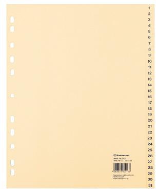 Zahlenregister Soennecken DIN A4 100g/m² 1-31 Tauenpapier chamois SOENNECKEN