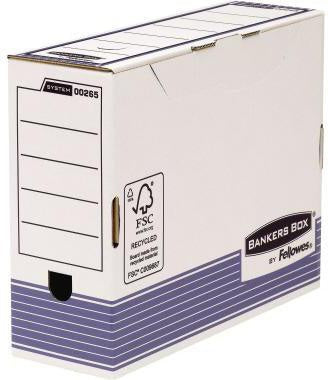 Archivbox Bankers Box® System 85 x 327 x 265 cm (B x H x T) DIN A4 mit Archivdruck Karton weiß blau BANKERS BOX