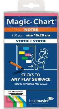 Moderationsfolie Legamaster Magic-Chart Notes 20 x 10 cm (B x H) blanko selbsthaftend Polypropylen farbig sortiert 250