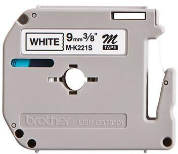 Schriftbandkassette Brother P-touch M-K221S 9 mm x 4 m (B x L) weiß schwarz BROTHER
