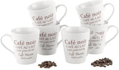 Kaffeebecher Esmeyer® FAKT 250ml Porzellan weiß/braun 6 St/Pack ESMEYER
