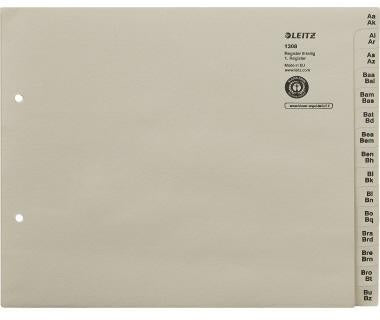 A-Z Register Leitz DIN A4 Überbreite Tauenpapier recycelt grau 120 Registerblätter LEITZ