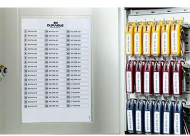 Schlüsselschrank DURABLE KEY BOX 302 x 28 x 118 cm (B x H x T) inkl 2 Schlüsseln 6 KEY CLIP SchlüsselAnHänger (farbig