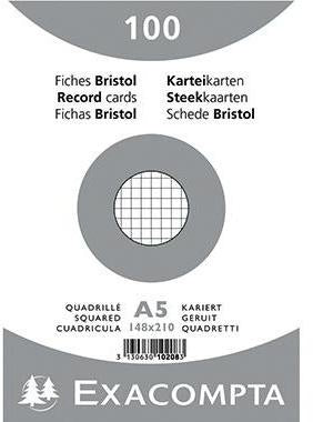 Karteikarte Exacompta DIN A5 kariert weiß 100 St/Pack EXACOMPTA