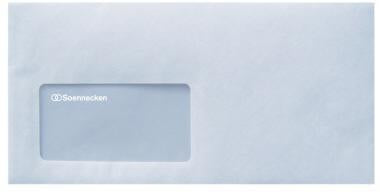 Briefumschlag Soennecken Kompakt 235 x 125 mm (B x H) mit Fenster 75g/m² mit Selbstklebung Papier weiß 25 St/Pack SOENNECKEN