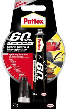 Alleskleber Pattex 60 sec nicht auswaschbar nicht nachfüllbar 20g PATTEX