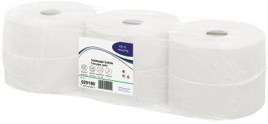 Toilettenpapier Satino by WEPA Jumborolle 2-lagig Papier 100 % recycelt hochweiß 1100 Bl 6 Rl/Pack SATINO BY WEPA - VPE: 6