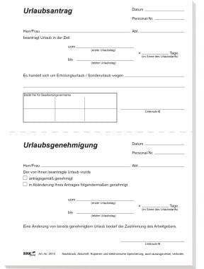Urlaubsantrag RNK Verlag DIN A5 nicht selbstdurchschreibend 50 Bl RNK VERLAG