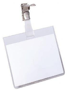 Namensschild DURABLE 90 x 60 mm (B x H) drehbarer Clip transparent 25 St/Pack DURABLE