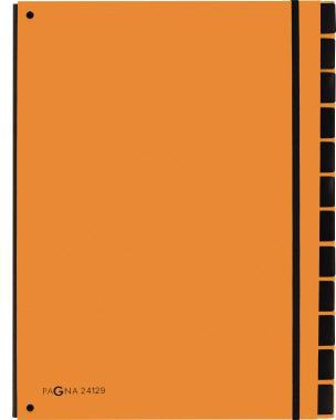 Pultordner PAGNA TREND DIN A4 blanko Karton Polypropylenfolie kaschiert orange 12 Fächer PAGNA