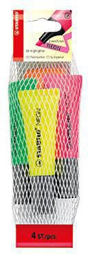 Textmarker STABILO® NEON 2-5mm farbig sortiert Keilspitze 4 St/Pack STABILO