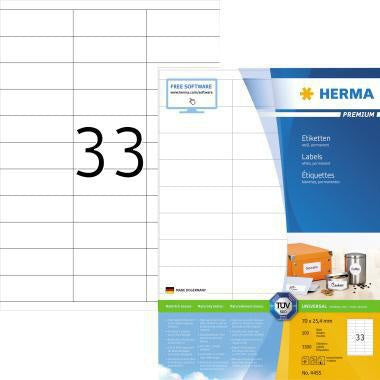 Universaletikett HERMA PREMIUM 70 x 254 mm (B x H) nicht wieder ablösbar Papier weiß 3300 Etik/Pack HERMA