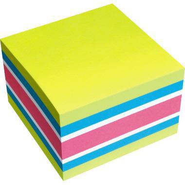 Haftnotizwürfel Soennecken Farbmix Brilliant 75 x 75 mm (B x H) gelb blau weiß pink 450 Bl SOENNECKEN