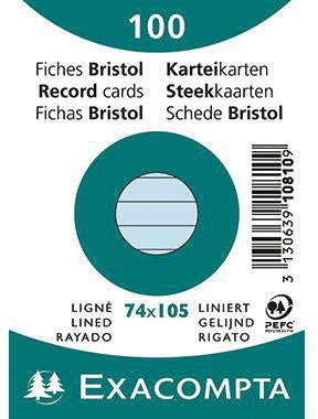 Karteikarte Exacompta DIN A7 liniert blau 100 St/Pack EXACOMPTA
