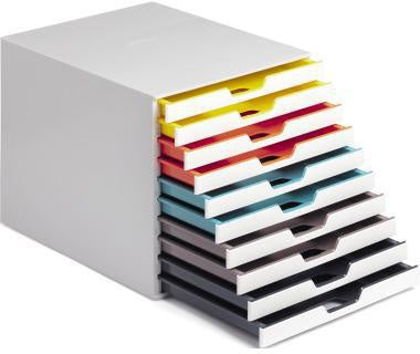 Schubladenbox DURABLE VARICOLOR® MIX 10 10 Schubladen DIN A4 DIN C4 Folio Letter ABS Kunststoff Gehäusefarbe: weiß Farbe d
