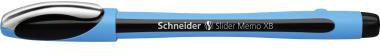 Kugelschreiber Schneider Slider Memo XB 07mm XB schwarz dokumentenecht Farbe des Schaftes: cyan/schwarz SCHNEIDER