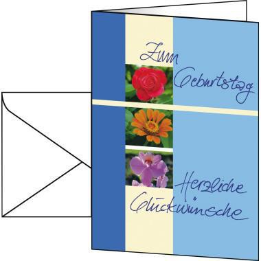 Faltkarte SIGEL Geburtstagskarte DIN A6 220g/m² farbig Geburtstag Trio 10 St/Pack SIGEL