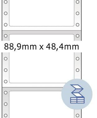Endlosetikett HERMA 889 x 484 mm (B x H) nicht wieder ablösbar mit Führungslochrand Papier weiß 1-bahnig 3000 Etik/Pack HERMA
