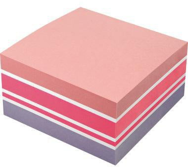 Haftnotizwürfel Soennecken Farbmix Brilliant 75 x 75 mm (B x H) rot weiß pink violett 400 Bl SOENNECKEN