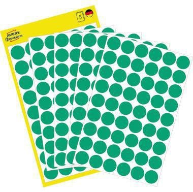 Markierungspunkt Avery Zweckform 12mm Papier grün 270 Etik/Pack AVERY ZWECKFORM