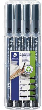 Folienstift STAEDTLER® Lumocolor® permanent special 319 04 mm 06 mm 1 mm 1-25mm schwarz nicht dokumentenecht 4 St/Pack