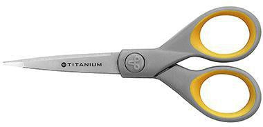 Universalschere Westcott TITAN Nitrid Bonded SUPER 127mm Linkshänder Rechtshänder Stahl grau/gelb WESTCOTT