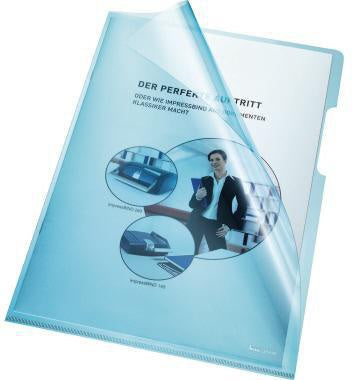 Sichthülle Bene DIN A4 015mm oben rechts offen dokumentenecht PVC-Hartfolie blau glänzend 100 St/Pack BENE