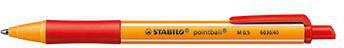 Kugelschreiber STABILO® pointball® 05mm M rot nicht dokumentenecht Farbe des Schaftes: orange/weiß STABILO