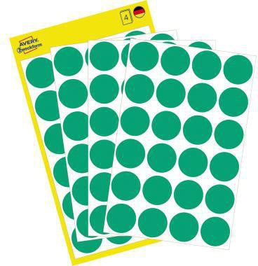 Markierungspunkt Avery Zweckform 18mm Papier grün 96 Etik/Pack AVERY ZWECKFORM