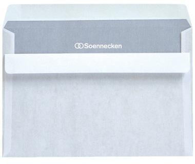 Briefumschlag Soennecken DIN C6 162 x 114 mm (B x H) ohne Fenster 75g/m² mit Selbstklebung Papier weiß 25 St/Pack SOENNECKEN