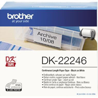 Endlosetikett Brother 103 mm x 3048 m (B x L) mit Führungslochrand Papier weiß 1-bahnig BROTHER