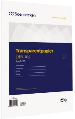 Transparentpapier Soennecken DIN A3 80g/m² weiß 50 Bl Soennecken DIN A3 80g/m² weiß 50 Bl SOENNECKEN