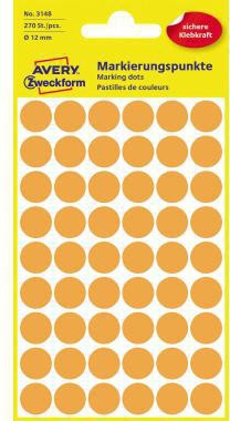 Markierungspunkt Avery Zweckform 12mm Papier leuchtorange 270 Etik/Pack AVERY ZWECKFORM