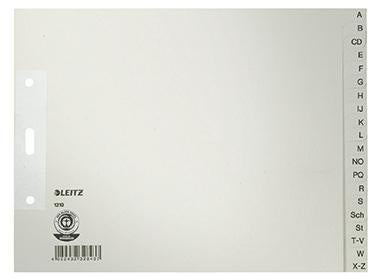 A-Z Register Leitz DIN A4 Überbreite Tauenpapier recycelt grau 20 Registerblätter LEITZ