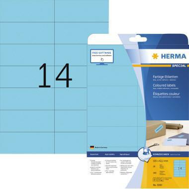 Universaletikett HERMA 105 x 423 mm (B x H) wieder ablösbar Papier blau 280 Etik/Pack HERMA