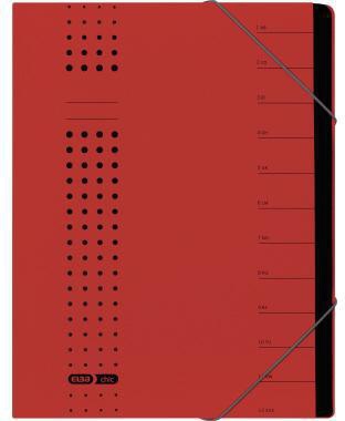 Ordnungsmappe ELBA chic DIN A4 320g/m² Intensivkarton recycelt Farbe: rot 7 Fächer ELBA