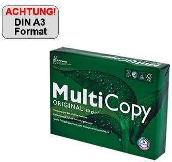 Kopierpapier MULTICOPY THE RELIABLE PAPER DIN A3 80g/m² total chlorfrei gebleicht weiß 500 Bl/Pack MULTICOPY THE RELIABLE