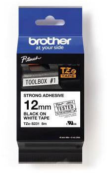 Schriftbandkassette Brother P-touch TZe-S231 12 mm x 8 m (B x L) weiß schwarz BROTHER