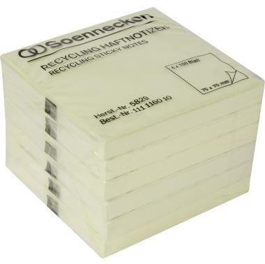 Haftnotiz Soennecken oeco Recycling 75 x 75 mm (B x H) gelb 100 Bl/Block 6 Block/Pack SOENNECKEN