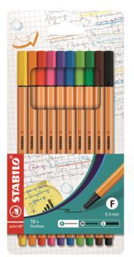 Fineliner STABILO® point 88® 04mm farbig sortiert 10 St/Pack STABILO
