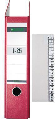 Zahlenregister Leitz DIN A4 Überbreite 100g/m² 1-25 Tauenpapier grau LEITZ
