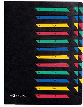 Ordnungsmappe PAGNA Deskorganizer Classic DIN A4 Pressspan Farbe: schwarz Farbe des Fächerblocks: mehrfarbig 24 Fächer PAGNA