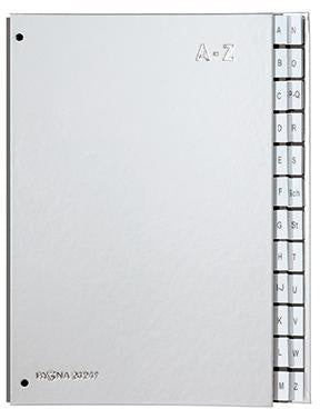 Pultordner PAGNA DIN A4 A-Z Karton/Papier laminiert silber 24 Fächer PAGNA