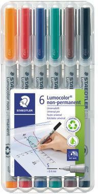 Folienstift STAEDTLER® Lumocolor® non-permanent 311 04mm farbig sortiert nicht dokumentenecht 6 St/Pack STAEDTLER