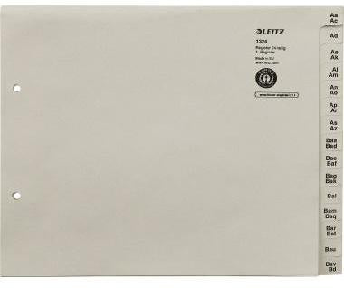 A-Z Register Leitz DIN A4 Überbreite Tauenpapier recycelt grau 360 Registerblätter LEITZ