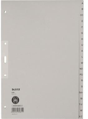 A-Z Register Leitz DIN A4 Tauenpapier recycelt grau 20 Registerblätter LEITZ