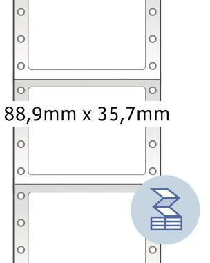 Endlosetikett HERMA 889 x 357 mm (B x H) nicht wieder ablösbar mit Führungslochrand Papier weiß 1-bahnig 4000 Etik/Pack HERMA